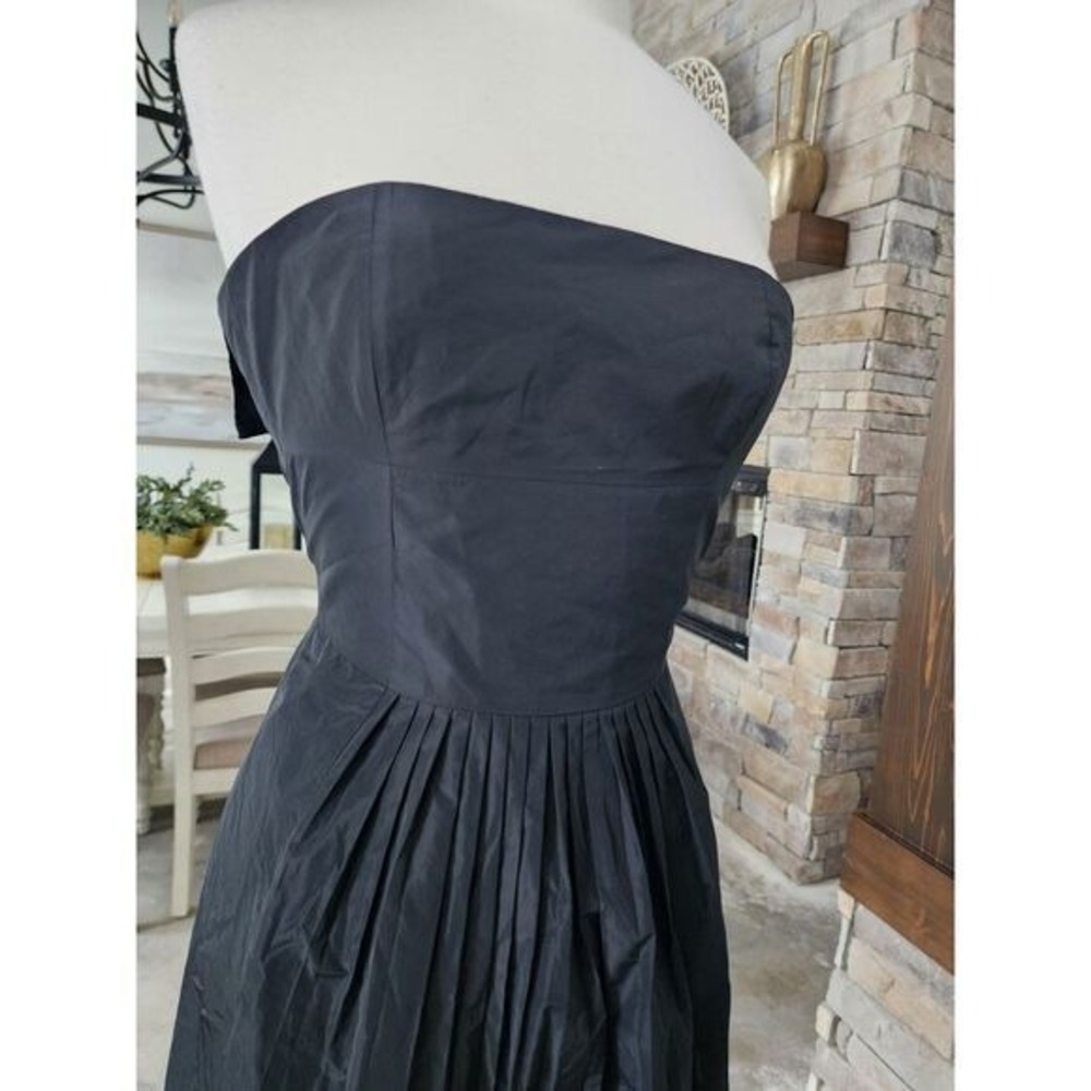 Theory‎ Black Strapless Pleated Cocktail Formal Dress sz 4 EUC LBD - Picture 5 of 8